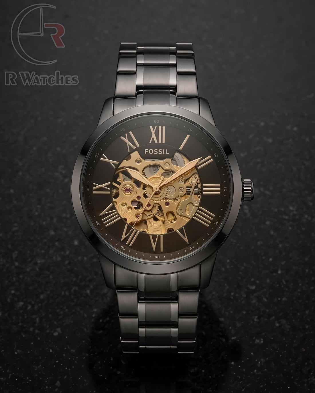 (SS) Fossil Automatic Metal black gold dial