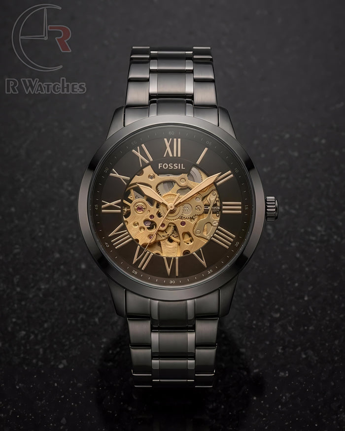(SS) Fossil Automatic Metal black gold dial