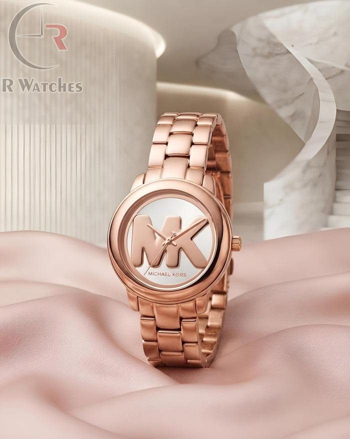 (OS) MK Girls Rose Gold White