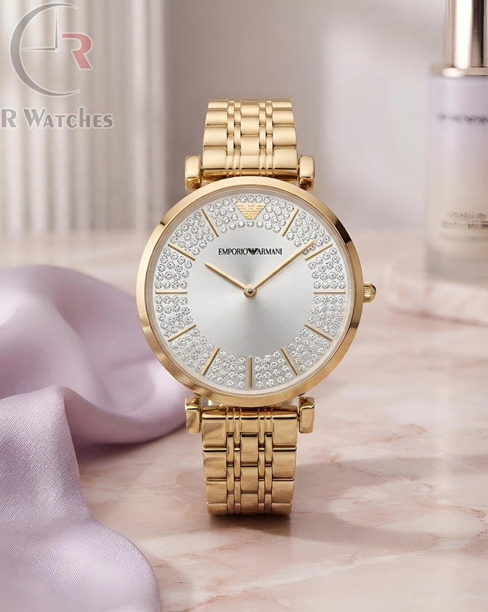 (SS) Armani Girls Diamond Gold White