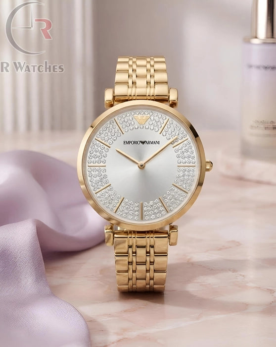 (SS) Armani Girls Diamond Gold White