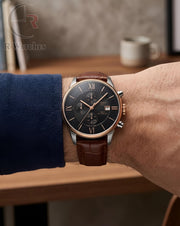 (OS) Tissot premium leather brown black