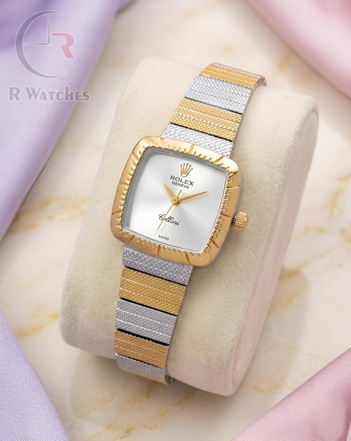 (OS) Rolex Girls Dual Tone White