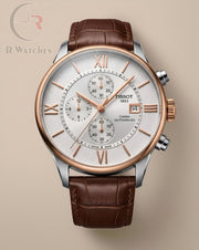 (OS)⭐ Tissot premium leather silver White