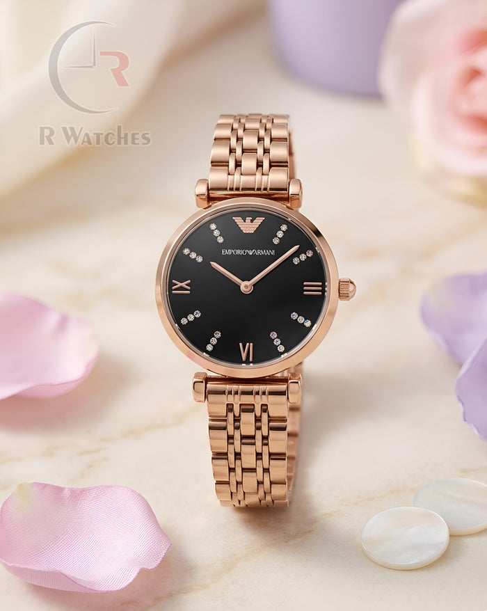 (OS2) Armani Girls Rose Gold Black