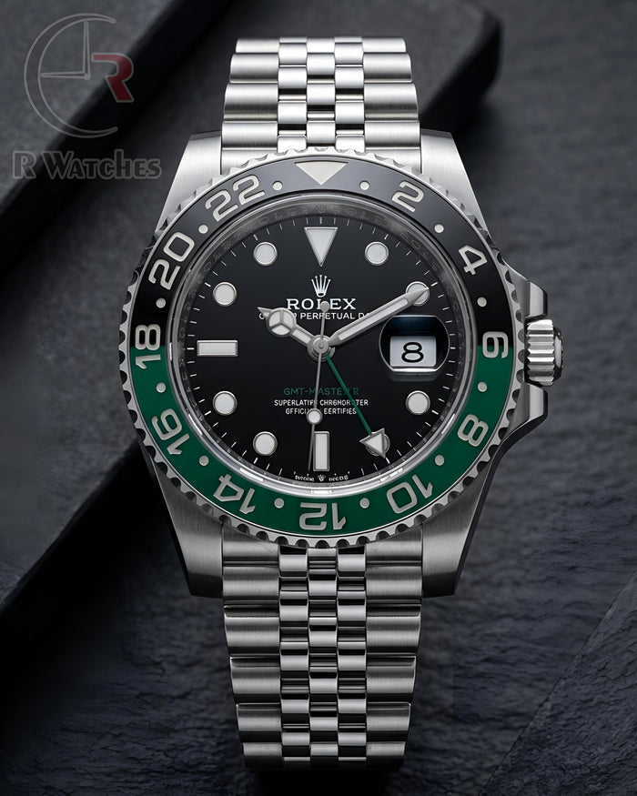 (OS)⭐ Rolex Silver Green Black Dial