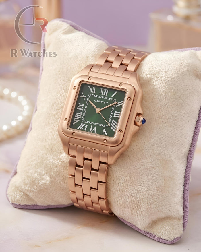(OS) Cartier Girls Rose Gold Green