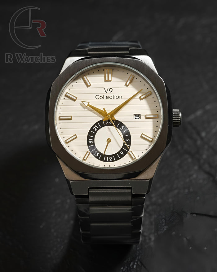 (OS)⭐ V9 Collection Black White Dial