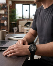 (OS2) Tissot leather rose gold black leather