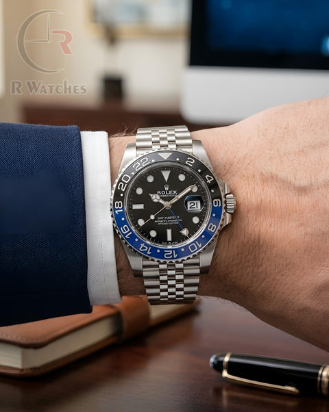 (OS)🎥 Rolex GMT Master Silver Blue Black Dial