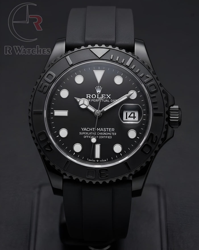 (SS)⭐ Rolex Yatchmaster silicon full black white dial