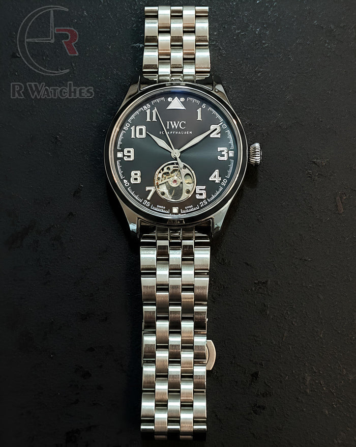 (SS) IWC Automatic Silver Black Dial