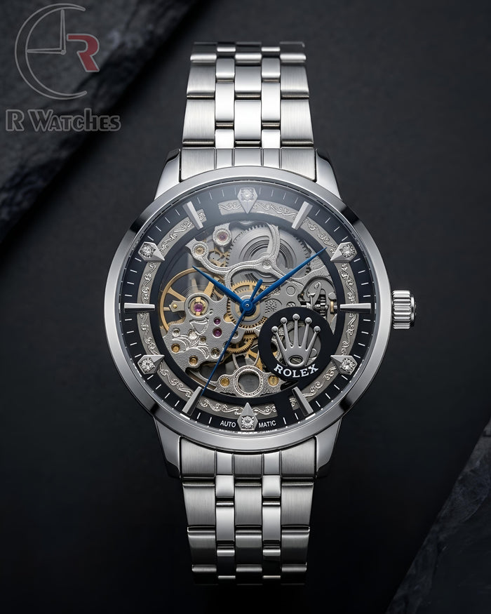 (OS) Rolex Automatic Silver Black Dial