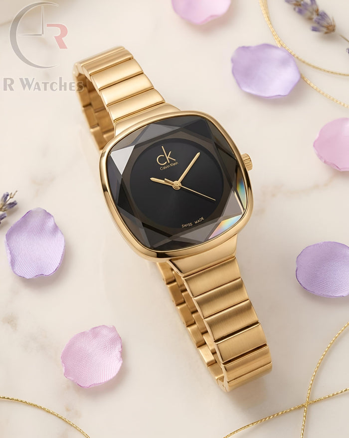(OS) Ck Girls Diamond Cutt Gold Black