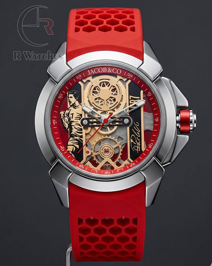 (OS)⭐ Jacob CR 7 Silicon Red Silver