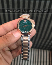 (OS3)⭐ Versace Girls Rose Gold Green Dial