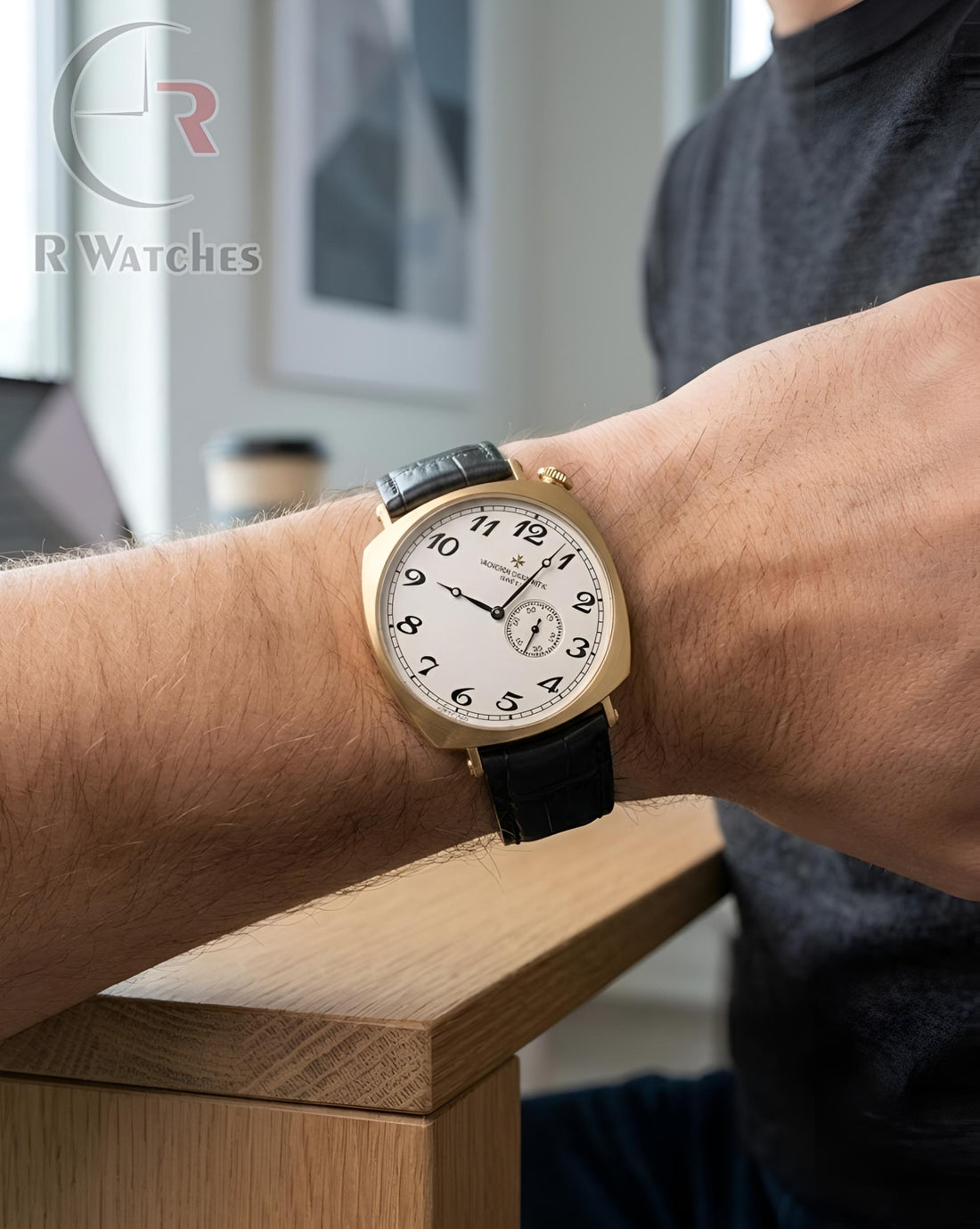(OS) Vacheron Constantin Leather Gold White Black