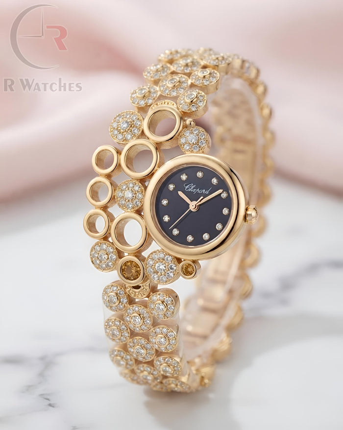 (OS) Chopard Girls Diamond Gold Black