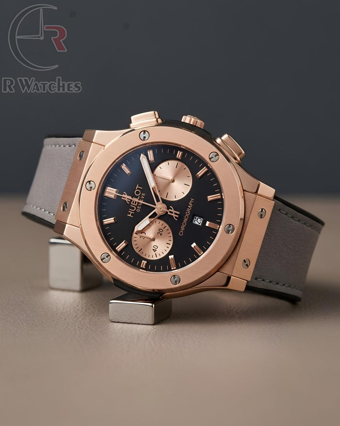 (OS2) Hublot Leather Rose Gold Grey