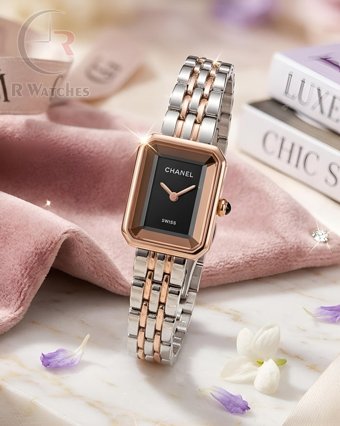 (SS)⭐ Chanel Girls Dual Tone Black Dial