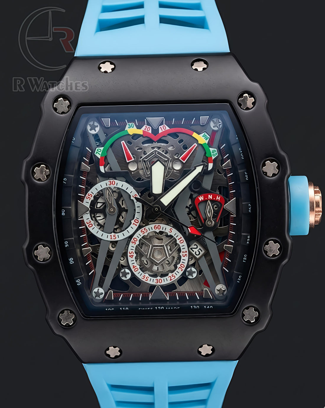 (OS)⭐ RM Silicon Tiffany Blue Black Dial