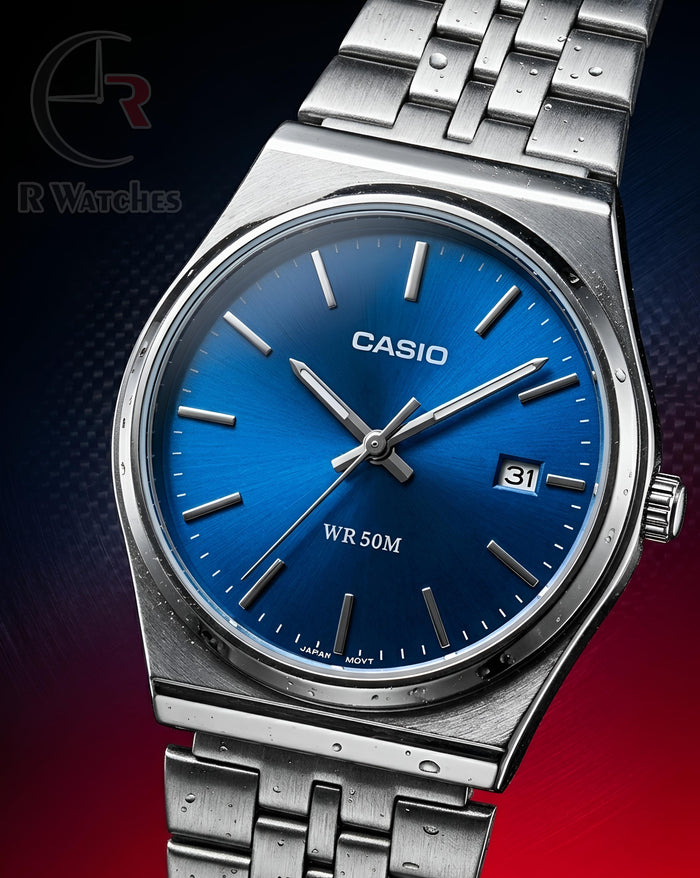 (OS) Casio Silver Nevy Blue