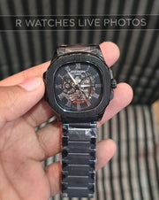 (OS2)⭐ Patek Philippe Automatic Full Black Silver
