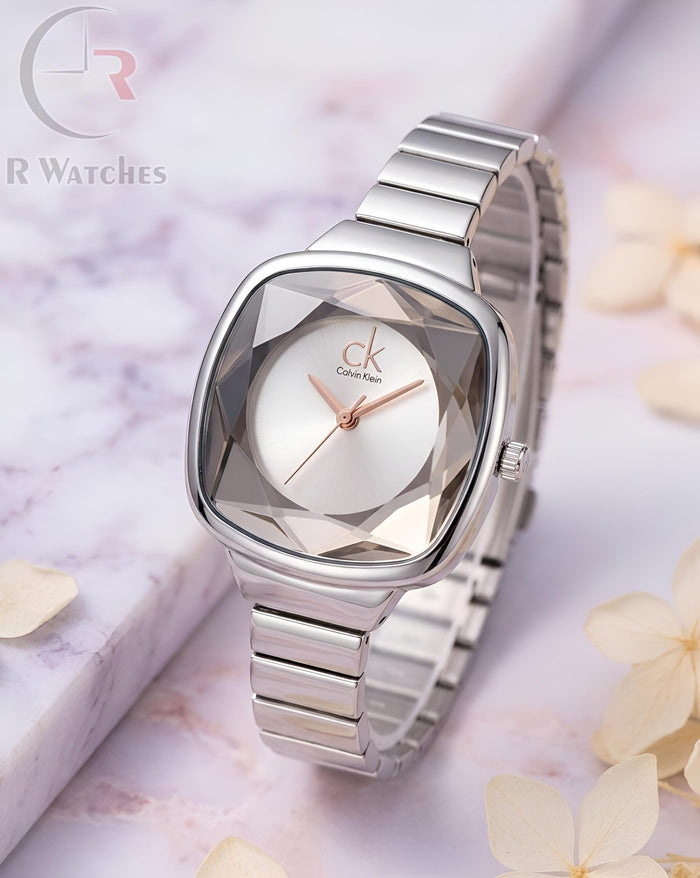 (OS) Ck Girls Diamond Cutt Silver White