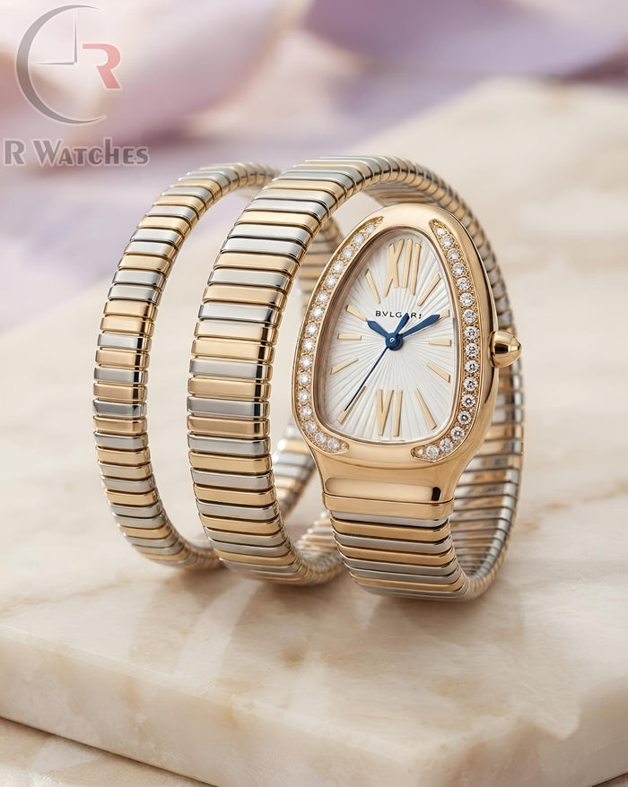 (OS) Bvlgari Snake Girls Diamond Dual Tone White