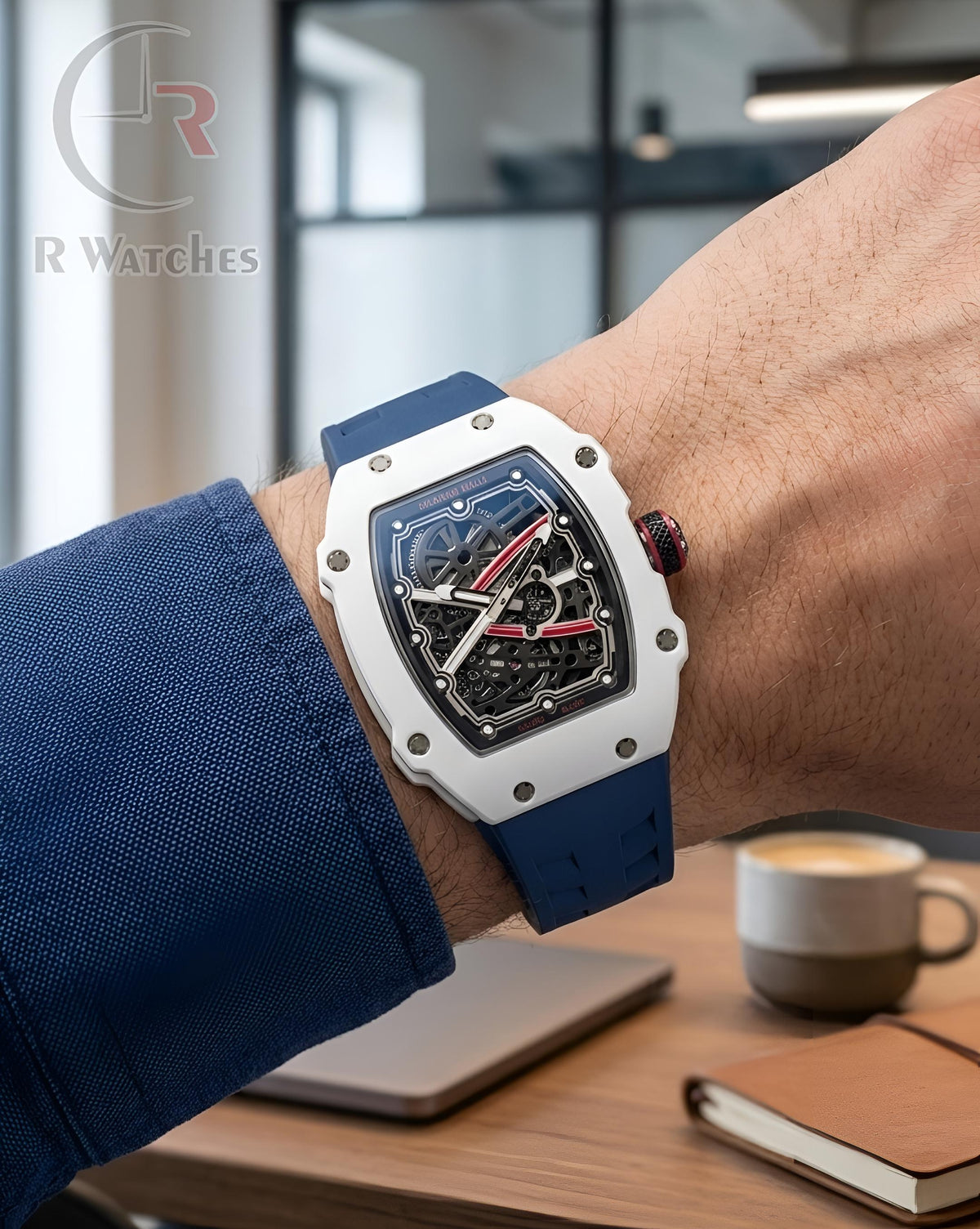 (OS3)⭐ RM Silicon Blue White Dial