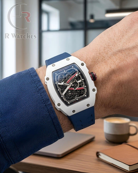 (OS3)⭐ RM Silicon Blue White Dial