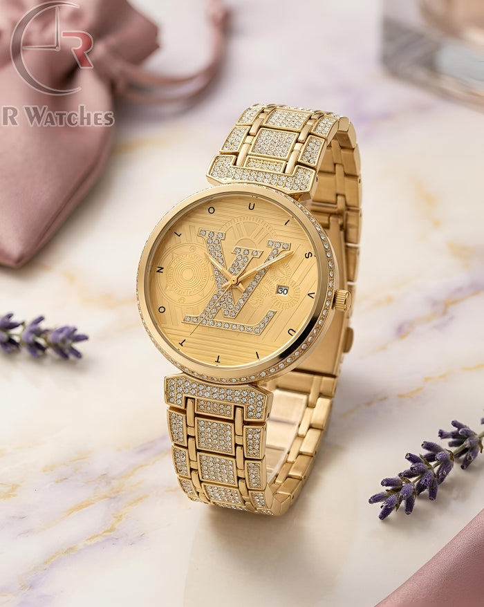 (OS) LV Girls Diamond Full Gold