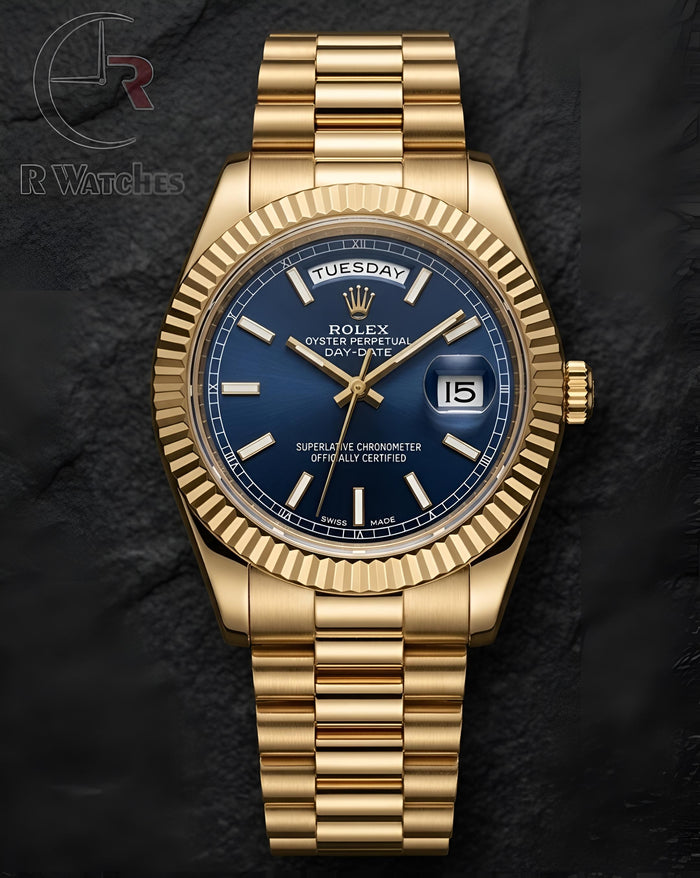 (SS) Rolex Gold Nevy Blue Dial