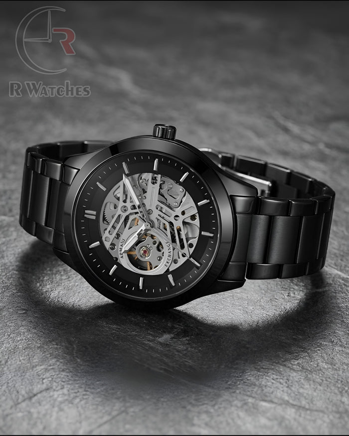(SS) Armani Automatic Black Grey Dial