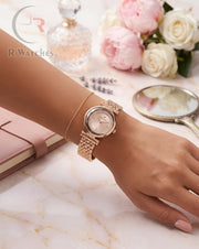 (OS) Swarovski Girls Diamond Rose Gold Pink