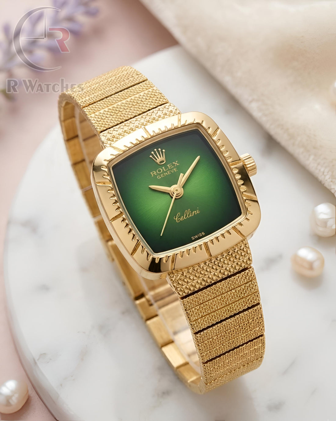 (OS) Rolex Girls Gold Green