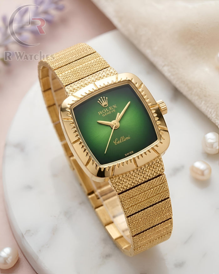 (OS) Rolex Girls Gold Green