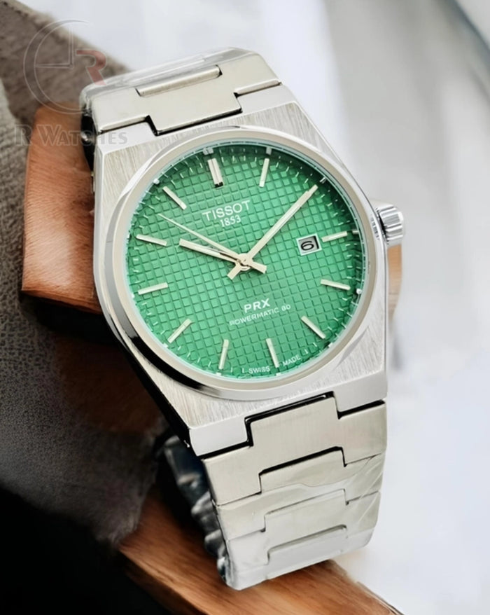 (OS4)⭐ Tissot powermatic silver green
