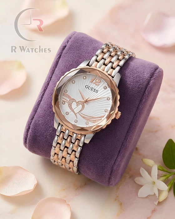 (OS2) Guess Girls Diamond Cutt Rose Gold White