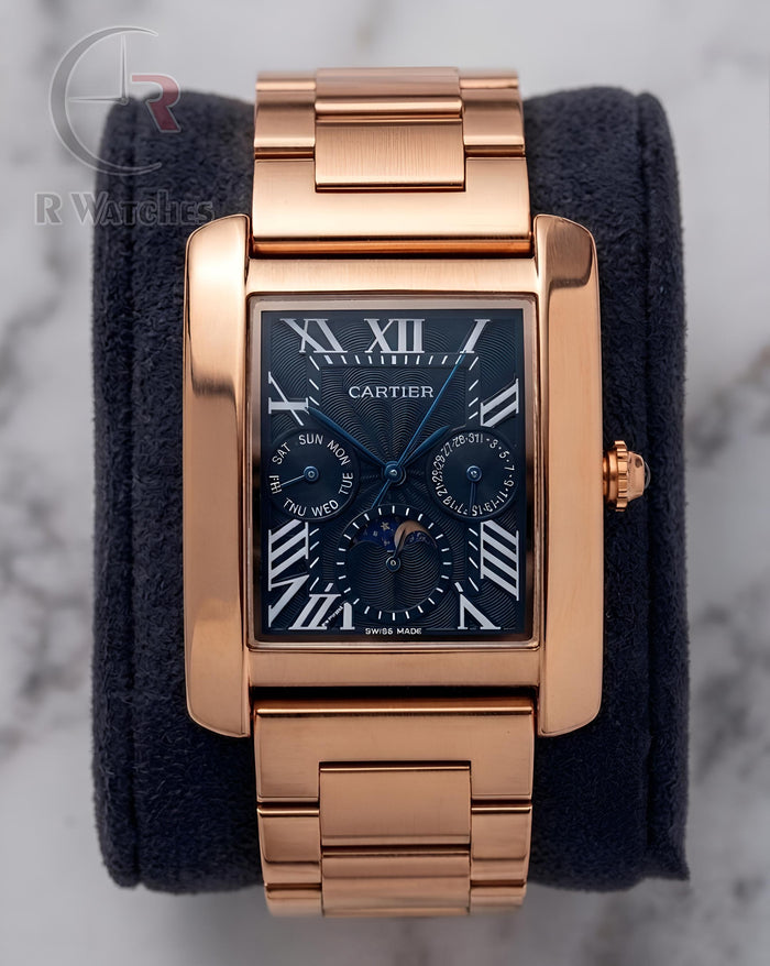 (OS) Cartier Rose Gold Black Roman