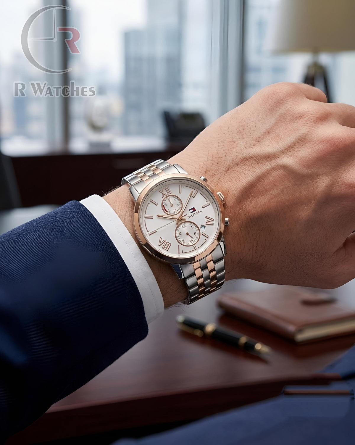 (OS) Tommy Hilfiger Rose Gold White