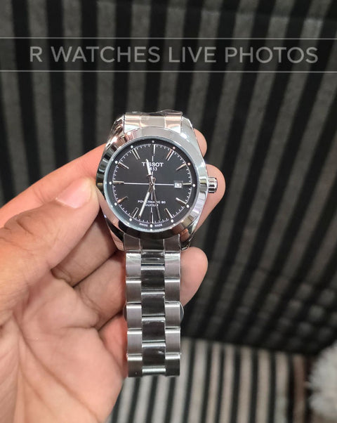 (OS)⭐ Tissot Powermatic Silver black