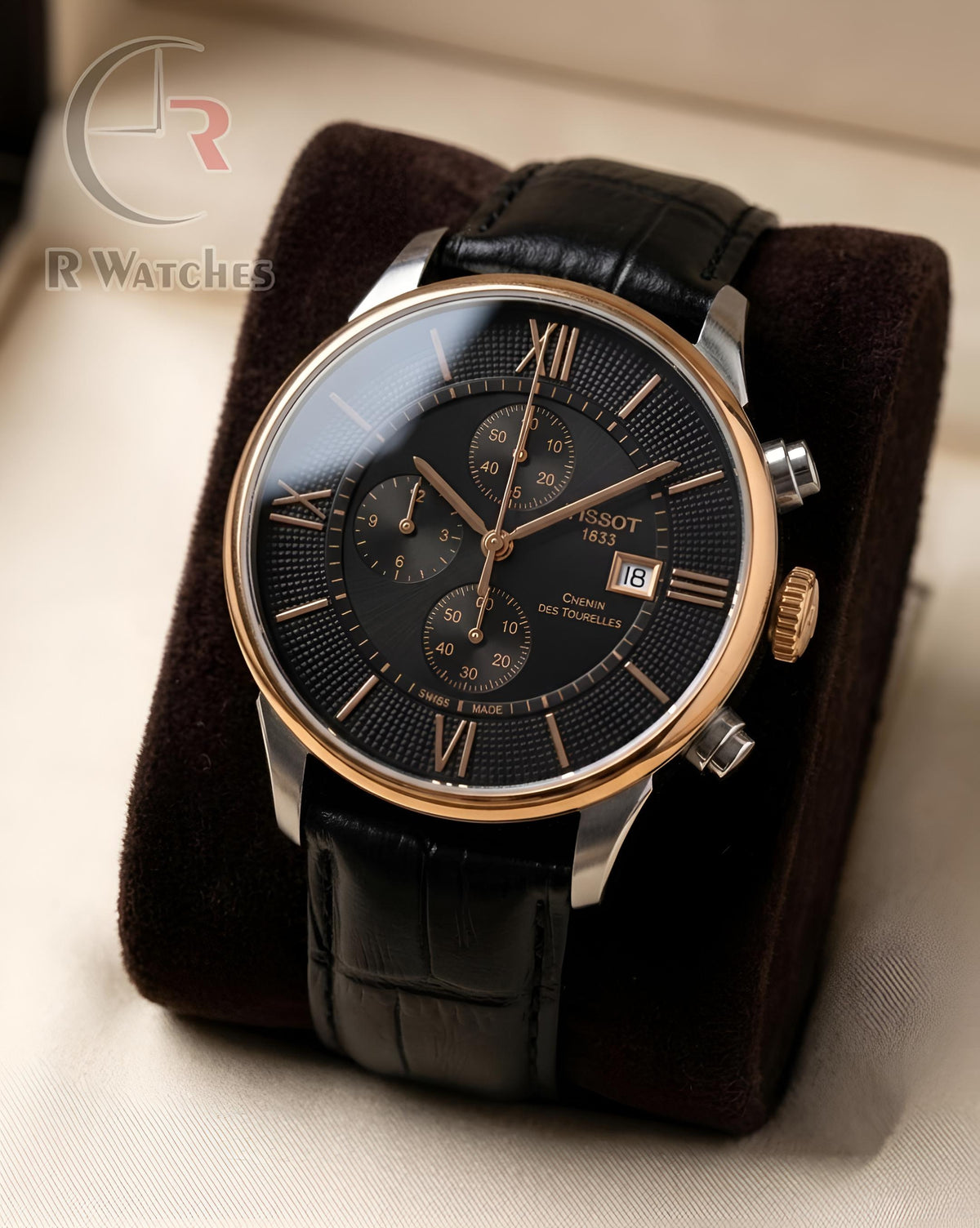 (SS) Tissot leather dual tone black