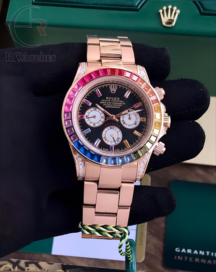(OS3) Rolex rainbow Rose gold black