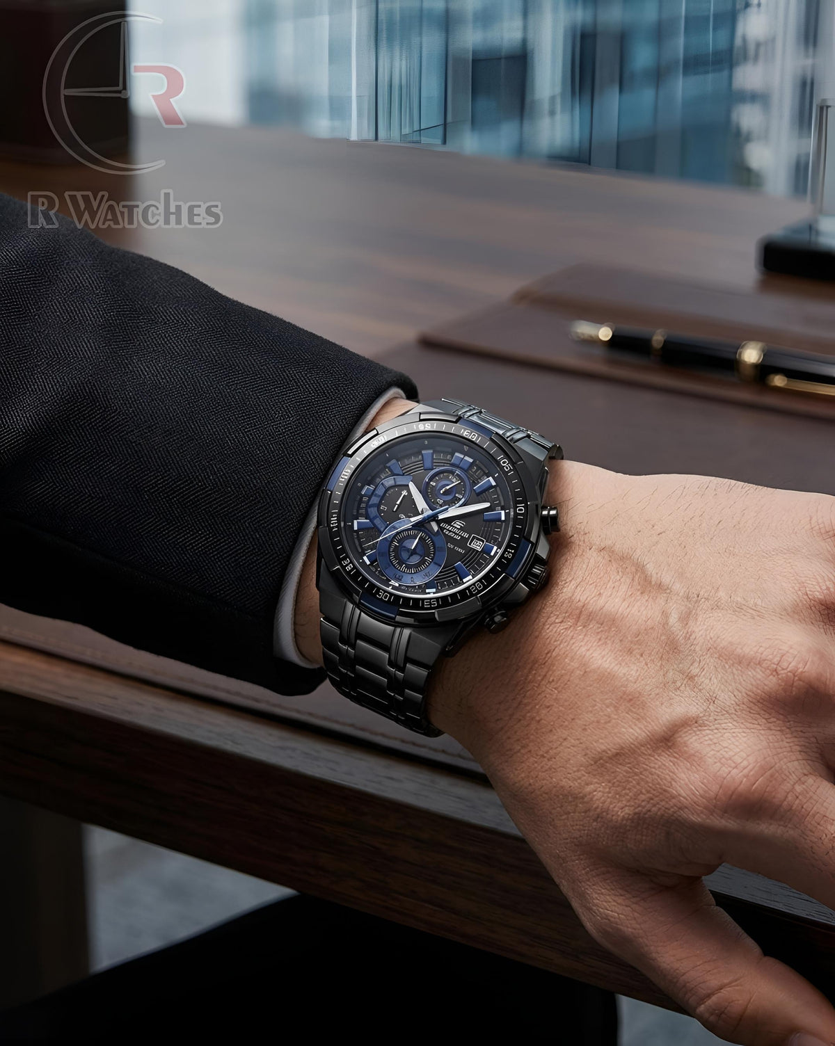(OS23)⭐ Casio Edifice black Blue