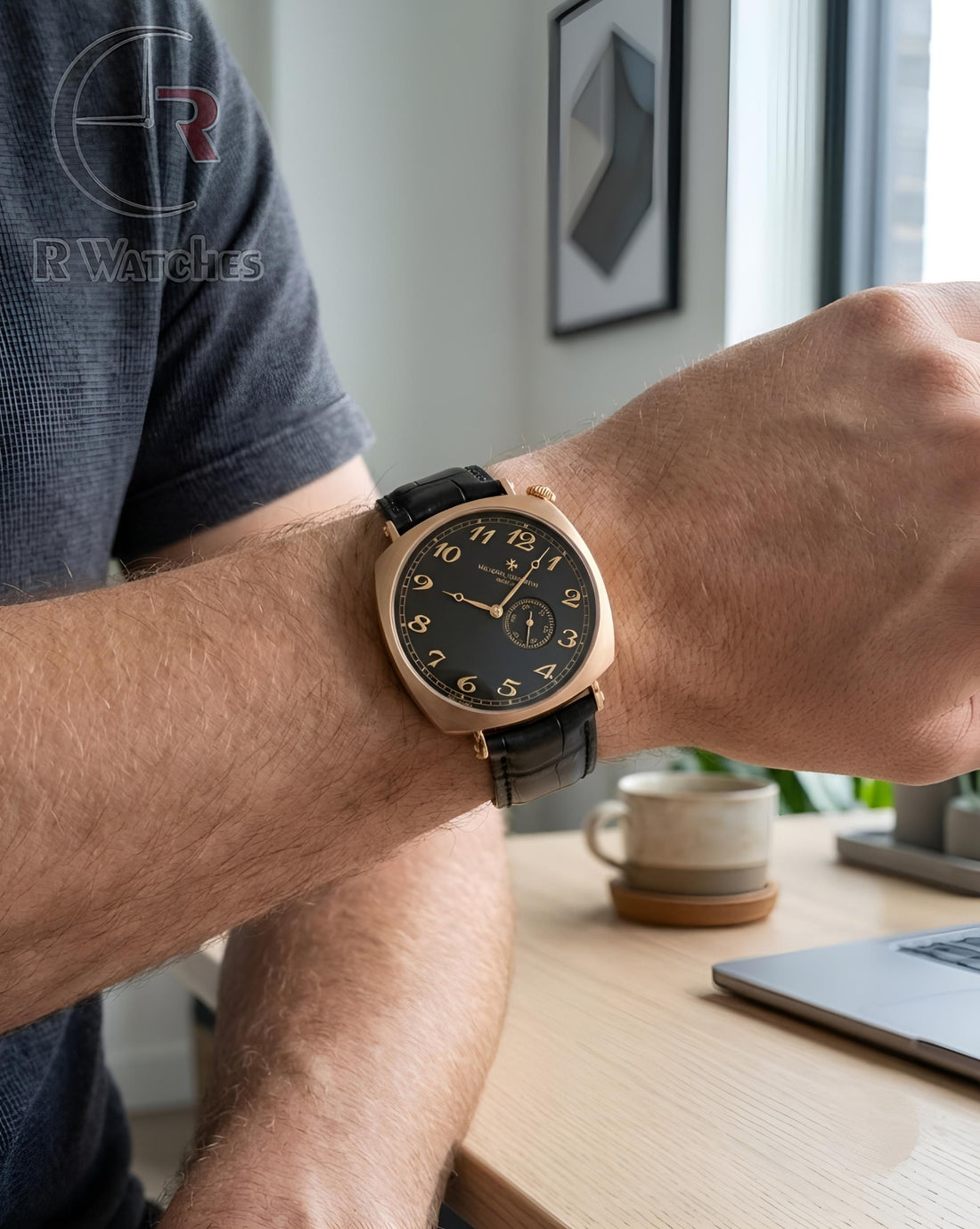 (OS) Vacheron Constantin Leather Rose Gold Black