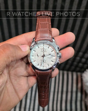 (OS3)⭐ Tissot leather white dial brown leather
