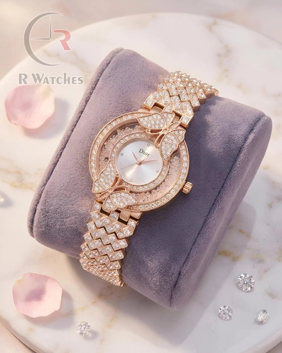 (OS) Dior Girls Diamond White Rose Gold