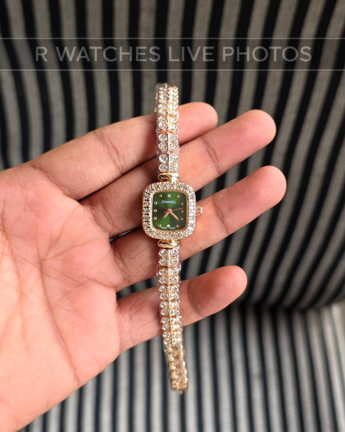 (SS)🖤⬆️⭐ Chanel Girls Diamond Rose Gold Green (CHG3)