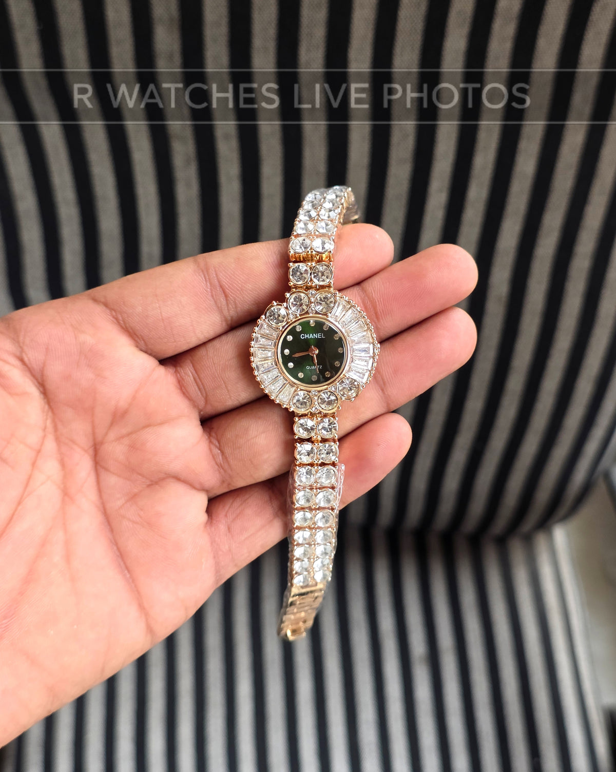 (OS)🖤⭐ Chanel Girls Diamond Rose Gold Green (CHG15)